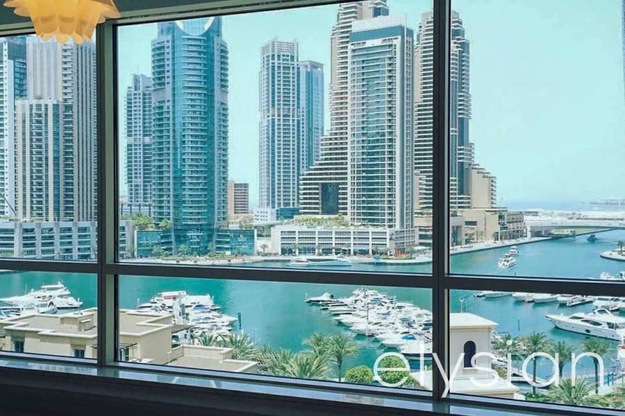 7 Stunning full Marina Views | 2 Bedrooms + Study | Fully Furnished| Al Mesk Emaar