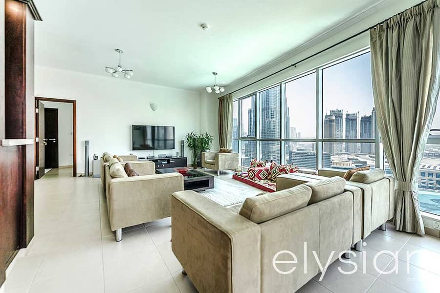 2 Large 2 Bed + Study | Burj Khalifa and Fountain view