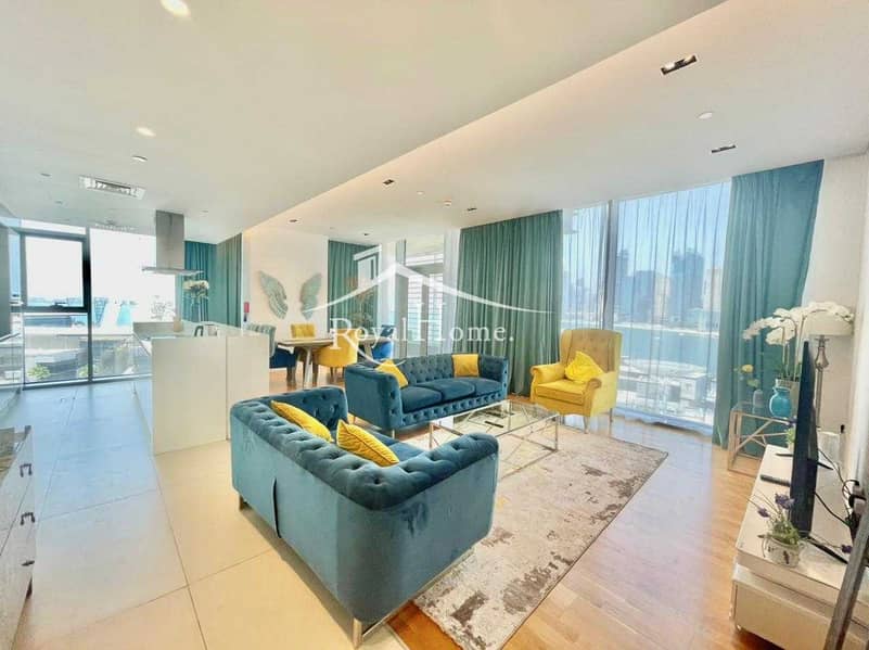 7 Luxury 3 BR + MR with Large Corner Balcony. Dubai Eye and Marina View. Fully Furnished