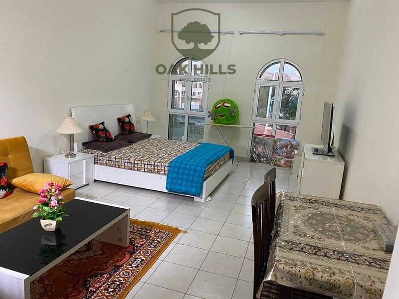 18 Tiles Furnished Studio With No Dewa/Chiller Deposit @ 12 Payments