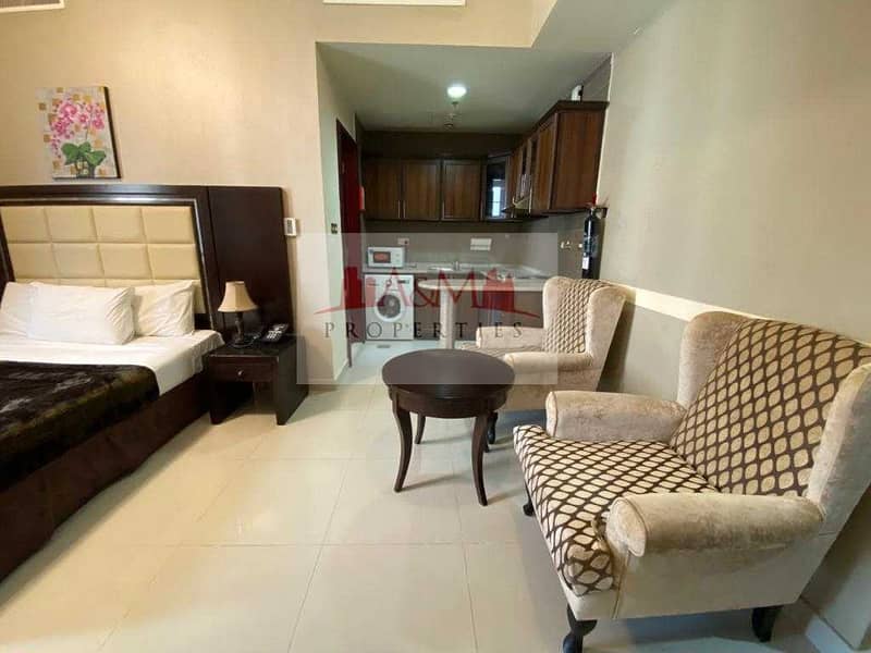 4 FULLY FURNISHED. : Studio Apartment with Excellent finishing including all Facilities in Al Mamoura AED 4000 Monthly. !!