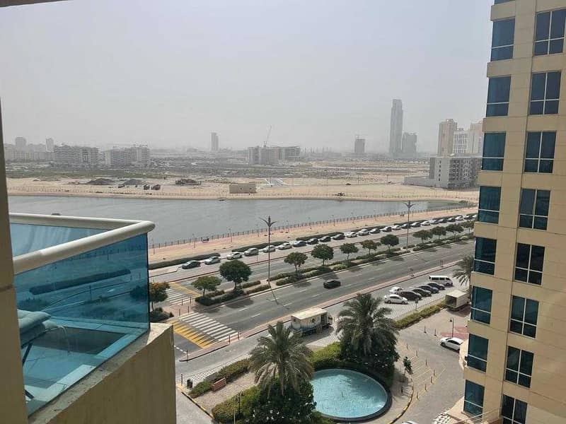 2 Pool view!! Furnished studio with balcony + parking in crescent A just 20000