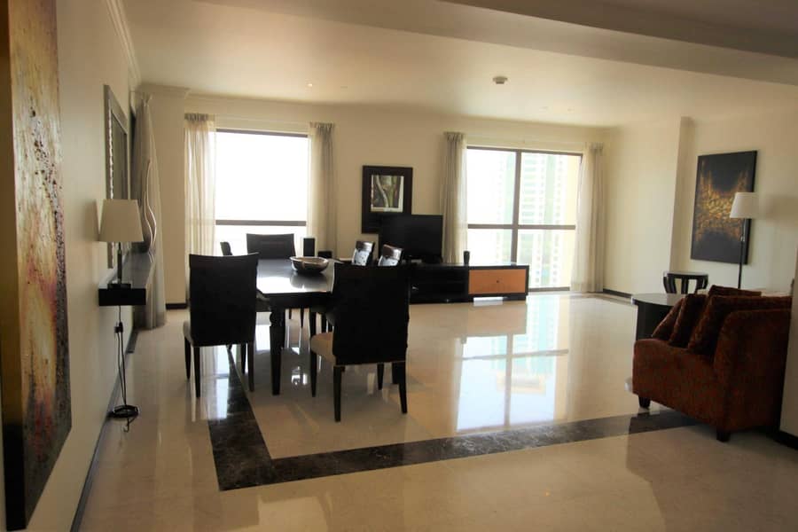 10 Fully Furnished 3BR | Sea and Palm Jumeirah Views | 3 months free