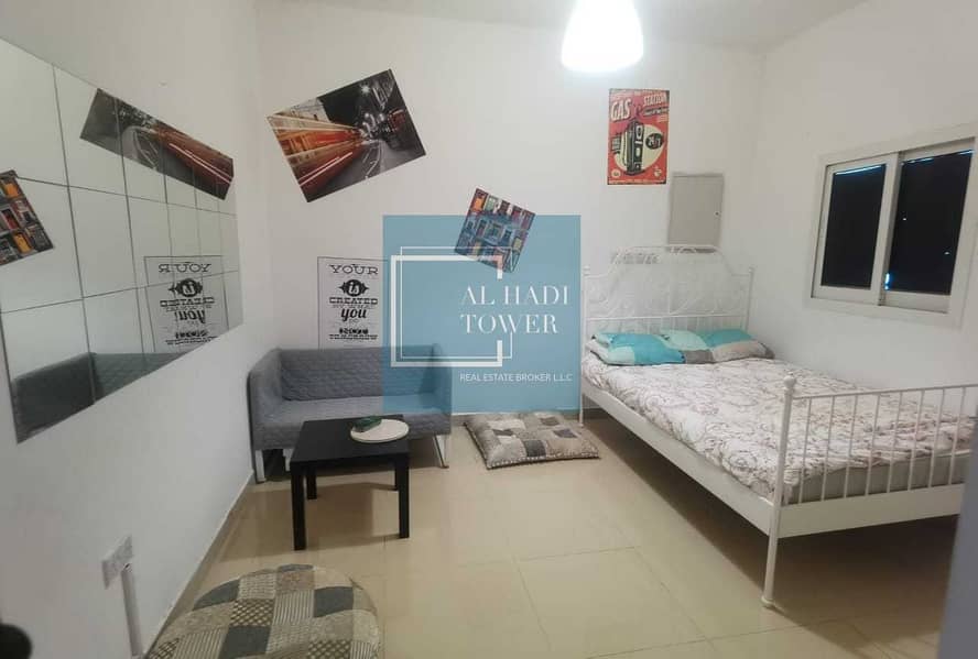 2 FOR RENT: STUDIO WITH ITEMS OF FURNITURES IN KHALIFA CITY A
