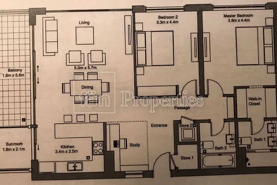 10 Large 2 bedrooms + Study / Independent Layout
