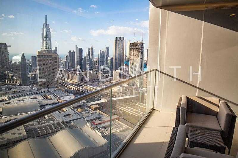 7 Burj Khalifa view 2BR Service Apt on High Floor