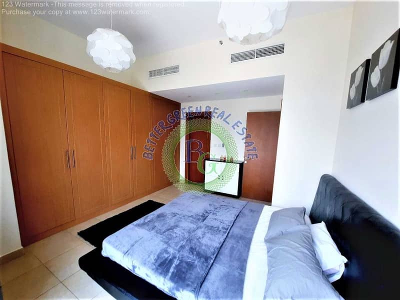 10 FURNISHED 2 bed room with MAIDS room front of metro