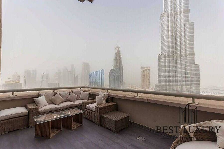 Burj view penthouse with study room