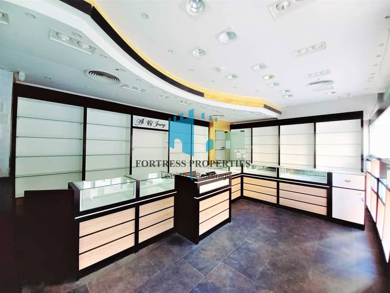 Prime Location I Corner Retail SHOP in Khalifa Street I GF + BASE I 1076 SQ FT