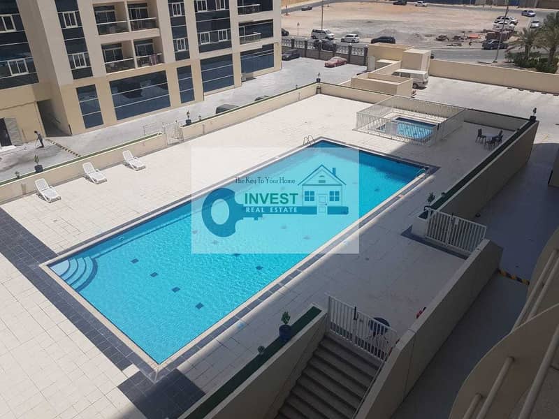 NICE 1 BEDROOM APARTMENT WITH POOL VIEW : 2 BALCONIES : READY TO MOVE : ONLY 28K IN 4 CHEQUES