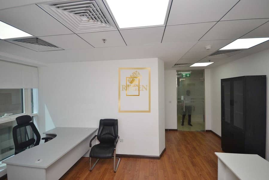 Furnished Corner Office - Sheikh Zayed Road View -  with EJARI For Rent