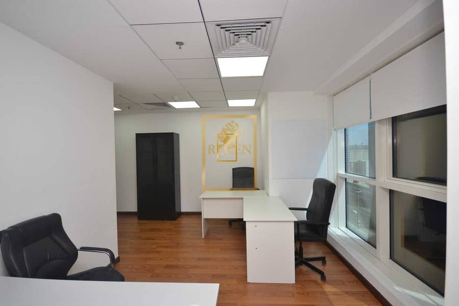 3 Furnished Corner Office - Sheikh Zayed Road View -  with EJARI For Rent