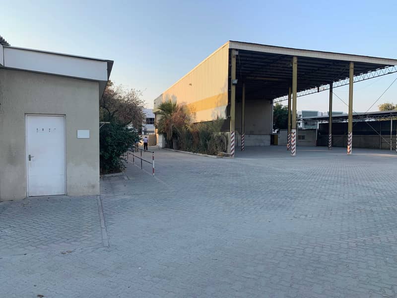 Al Quoz total plot area 51000SqFt. open shed furbished offices 500KW electricity