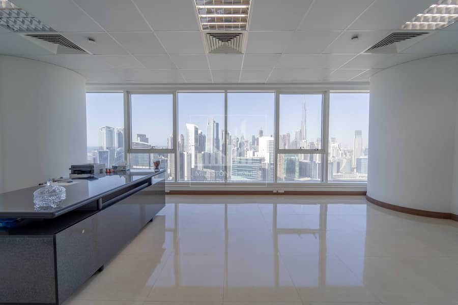 2 High Floor | Burj Khalifa & Canal View | Fitted Office