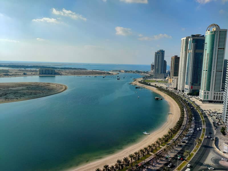 Lake View | Free Parking/Months | Elegant 3BR with Master B/Room/Maids/Laundry | Al Khan Sharjah