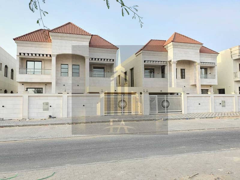 BEAUTIFULL DESIGN MODREN STYLE BRAN NEW VILLA 5 MASTER SIZE BEDROOMS HALL IN RAWDA AJMAN AVAILBLE FOR RENT 130,000/- AED YEARLY