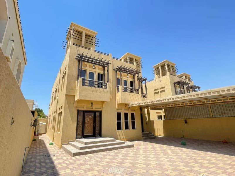 GRAB THE GREAT OFFER CENTRAL AC VILLA 5 MASTER SIZE BAROOMS HALL AVAILBLE FOR RENT IN MOWAIHAT 90,000/- AED YEARLY