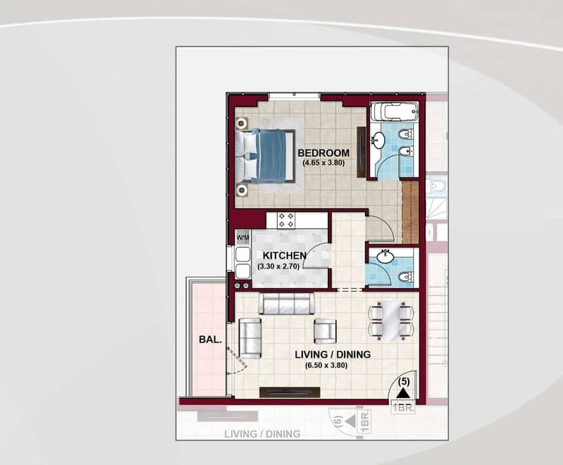11 Spacious Brand New 1 Bed with separate kitchen