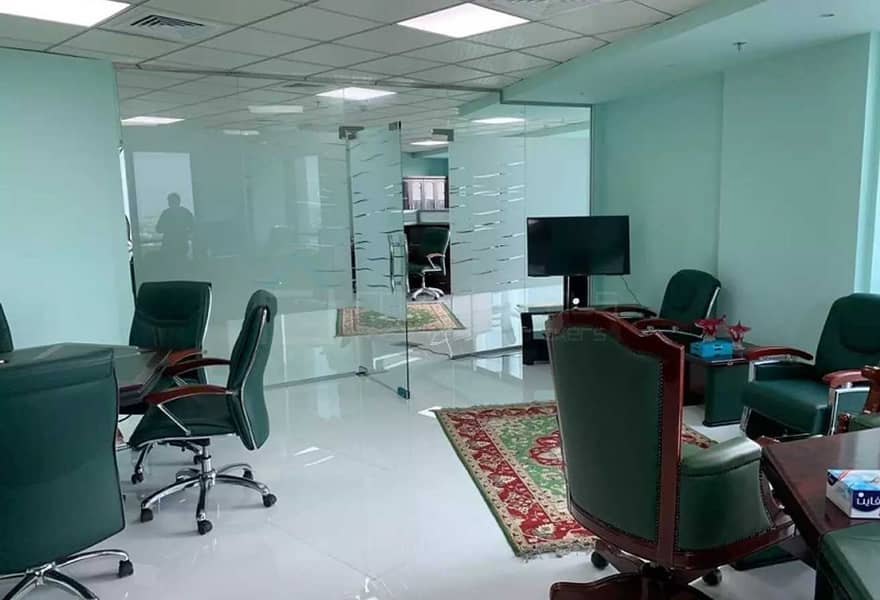 8 Fully Furnished Office with Glass Partitions