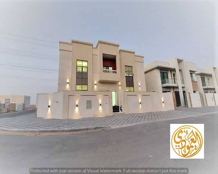 Freehold villa for sale in Ajman, only 20 minutes to Dubai, modern design, close to services and Sheikh Mohammed bin Zayed Street, the corner of two s