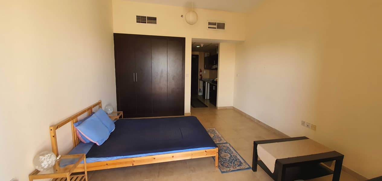 SEMI FURNISHED STUDIO WITH LARGE BALCONY  CHILLER FREE BUILDING