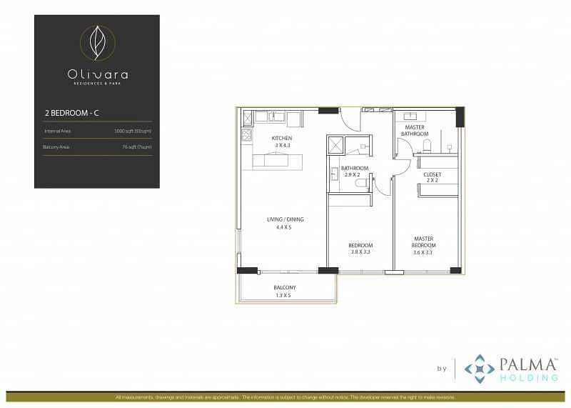 14 Amazing Brand new 2BR | Olivara Residences & Park