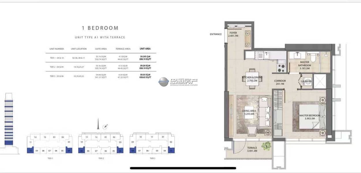 2 Good Value brand New downtown 1 bed room for sale