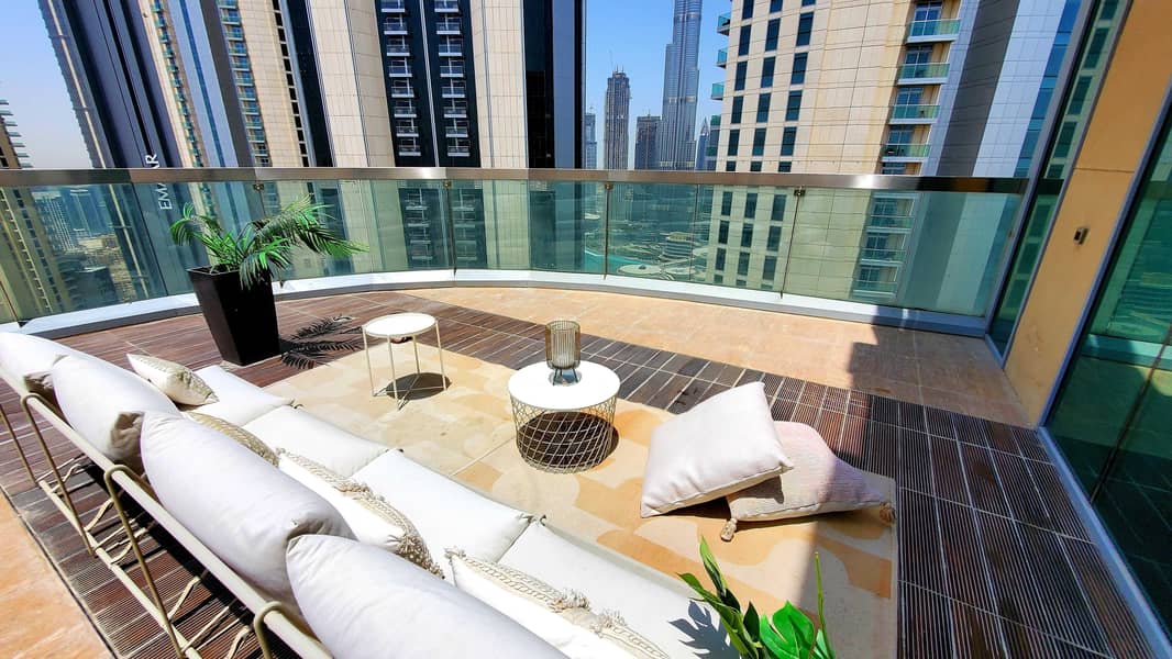 2 Furnished Penthouse w Burj Khalifa view