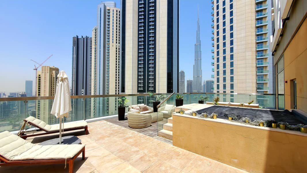 3 Furnished Penthouse w Burj Khalifa view
