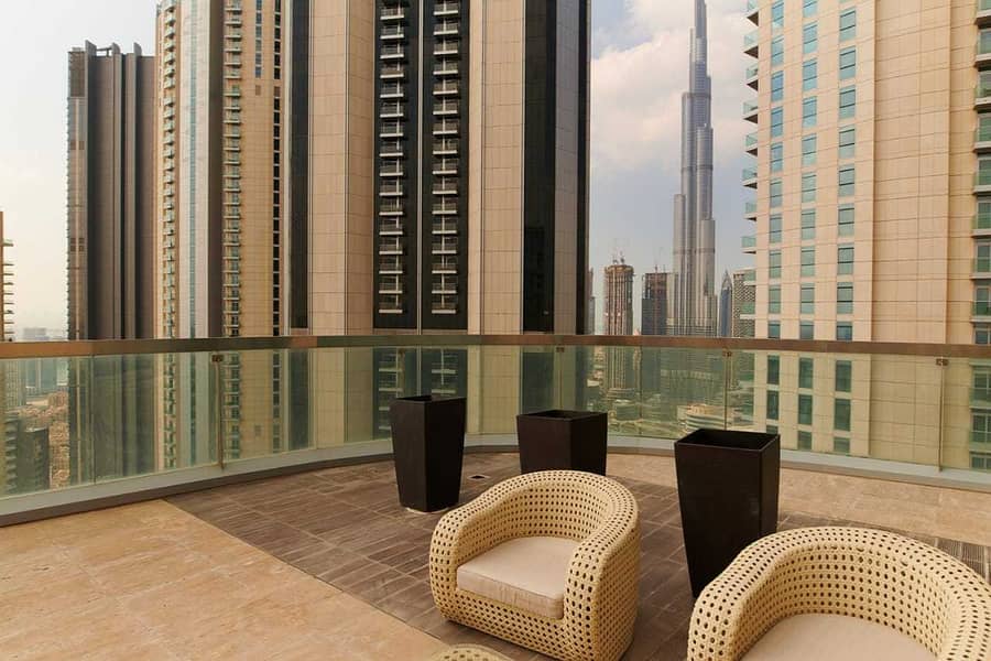 4 Furnished Penthouse w Burj Khalifa view