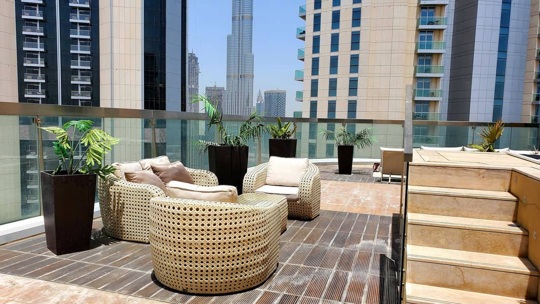 24 Furnished Penthouse w Burj Khalifa view