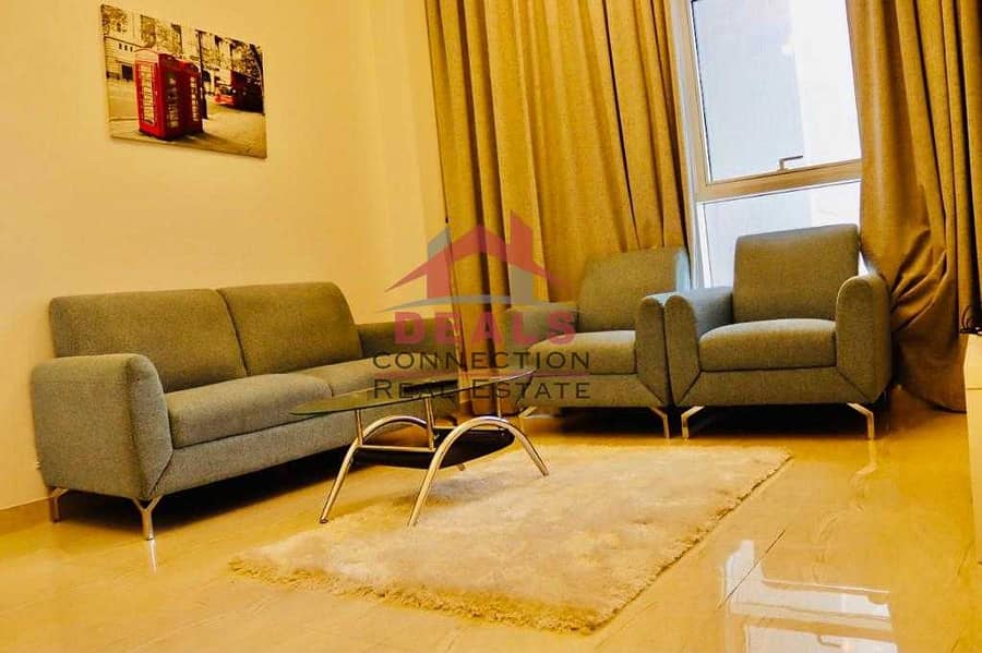 3 FULLY FURNISHED INCLUDING BILLS | HUGE ONE BEDROOM APARTMENT W/ BALCONY IN JVC
