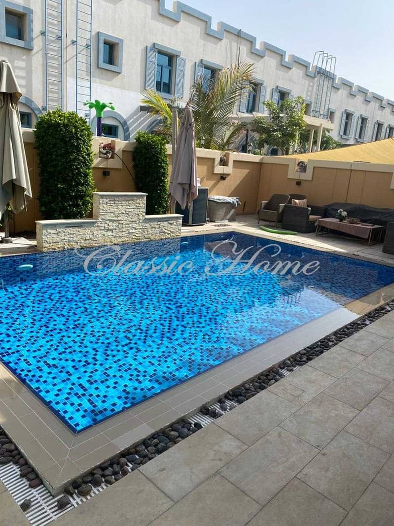 3 4 Bedroom + Maid’s Room+ Driver Room Townhouse Aegean Style – With Pool Kitchen Upgraded