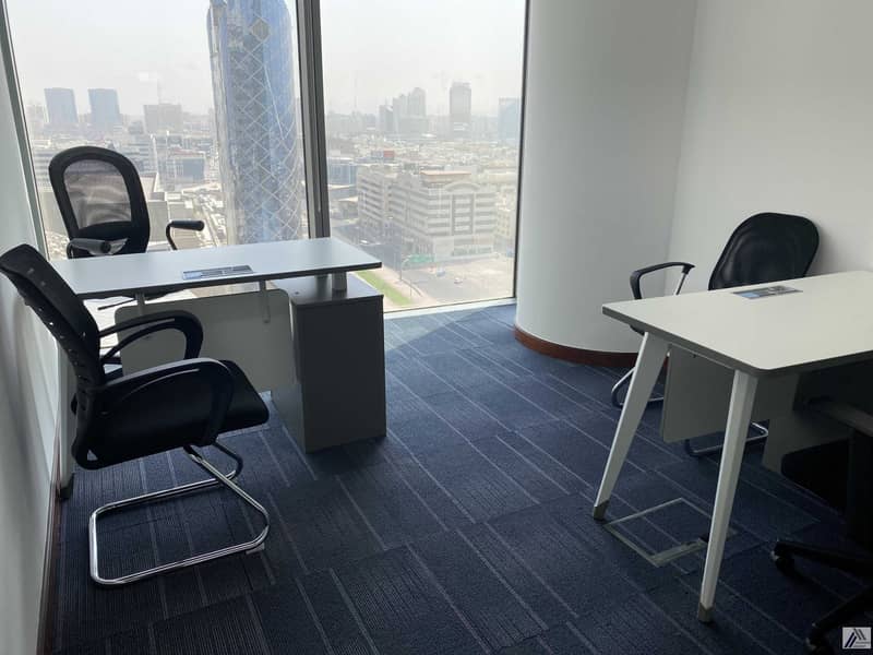 Single payment Fully Furnished Serviced  Office suitable for 2 staff/ Linked with Metro