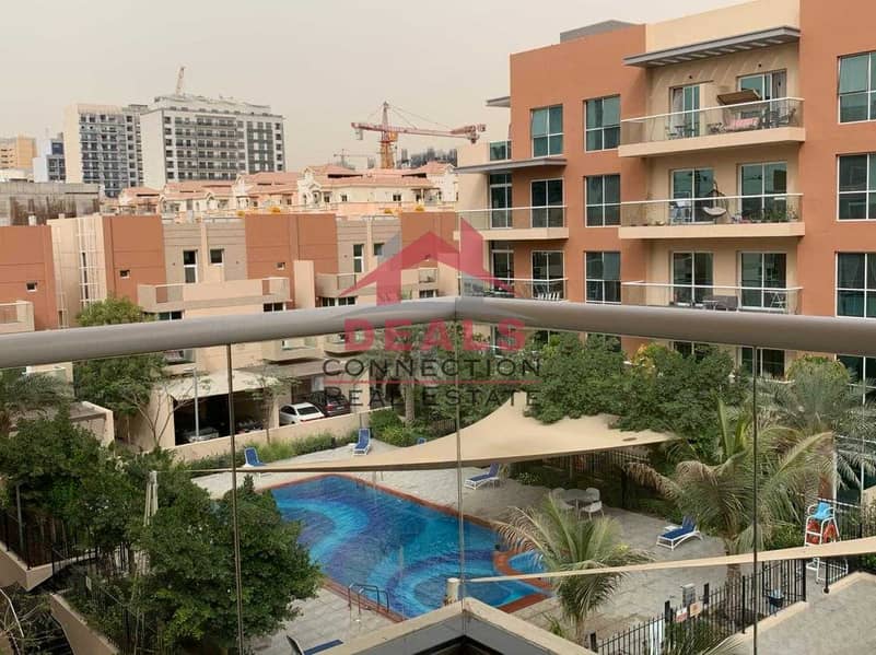 POOL VIEW | AMAZING ONE BEDROOM  APARTMENT + BALCONY  + 2 WASHROOM AVAILABLE FOR RENT IN JVC