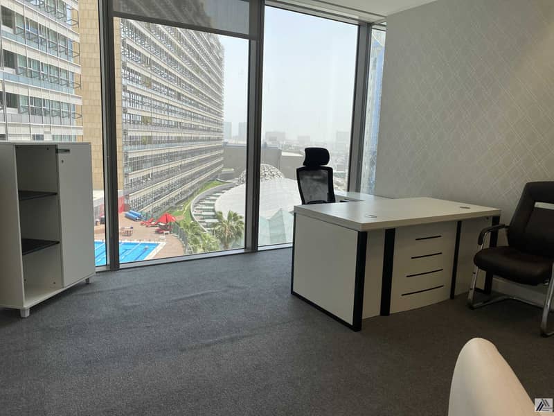 13 Executive Royal Office with pool View / Fully Fitted / linked with Mall and Metro