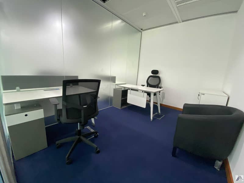 Fully Furnished office |Dewa | Internet | Conference room Including | linked with Burjuman mall and Metro