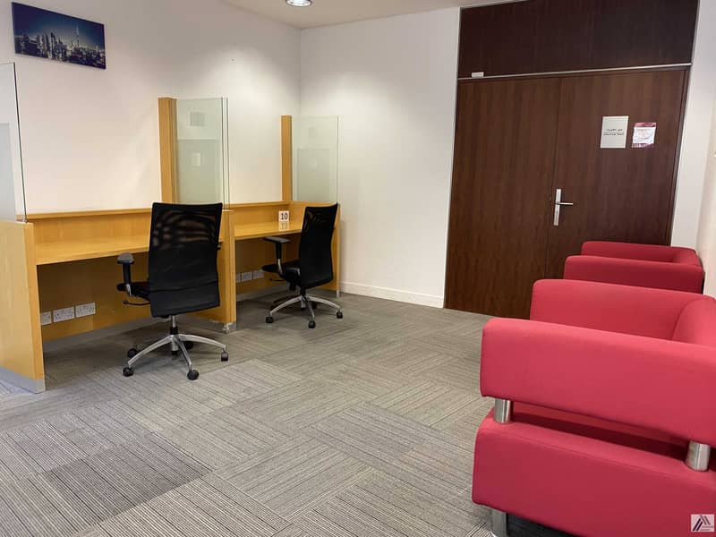 7 Fully Furnished office |Dewa | Internet | Conference room Including | linked with Burjuman mall and Metro