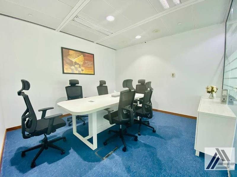 8 Fully Furnished office |Dewa | Internet | Conference room Including | linked with Burjuman mall and Metro