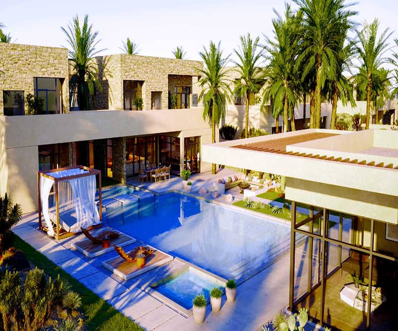 Villa For Sale in a nature reserve on the most beautiful coasts of the emirates in Abu Dhabi with 7 years installments