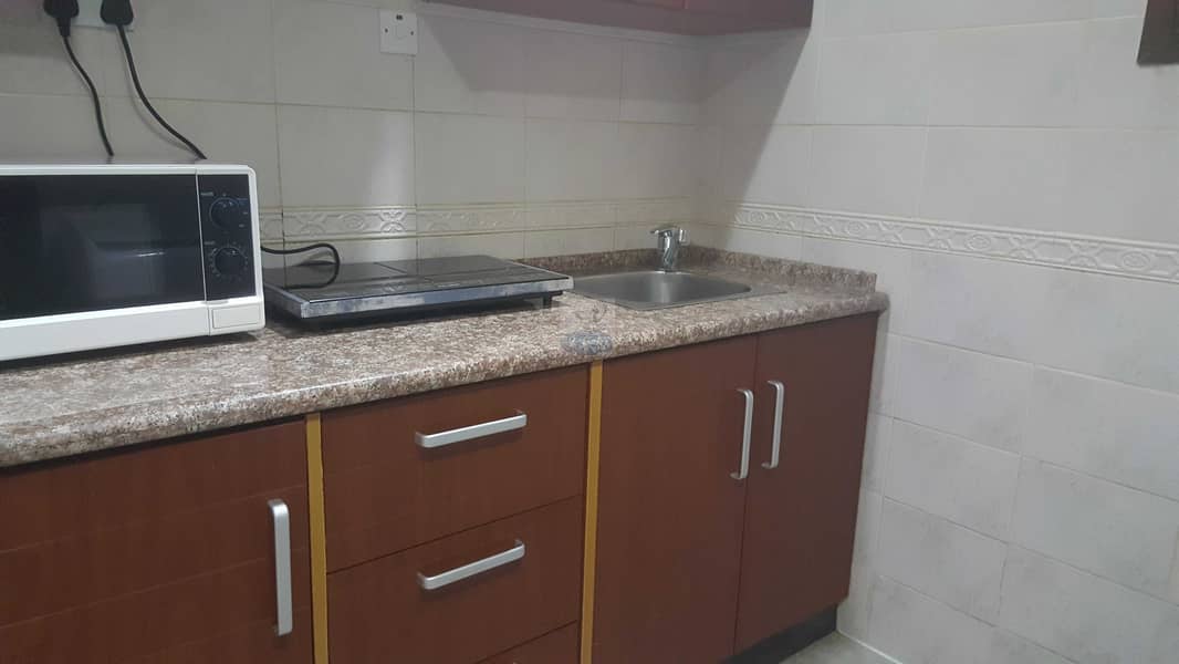 8 1 bed room c. a/c  furnished and  serviced  flat in salam st  with gym  tawtheeq and including utility 12 payments