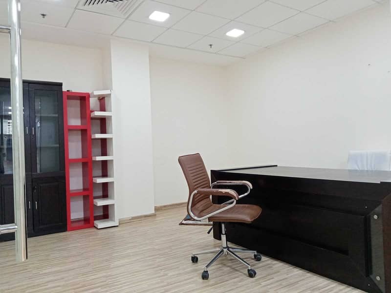 FRIENDLY BUDGET OFFICE SPACE FULLY FITTED-WITH YEARLY EJARI CONTRACT AVAILABLE FOR LEASE