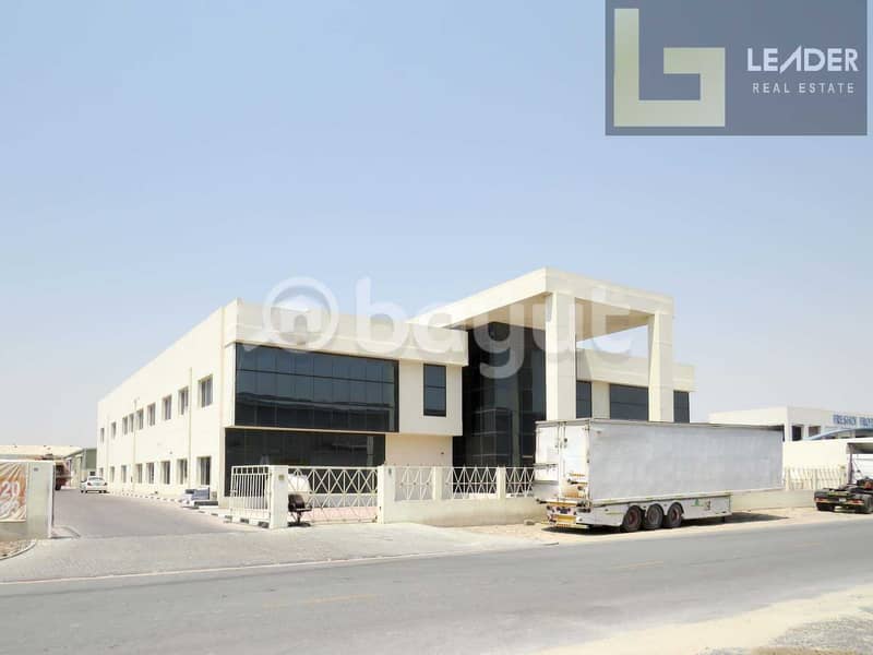 Office Building With Warehouse l Power 350 Kw l  35000 sq ft l @20 aed Sq ft