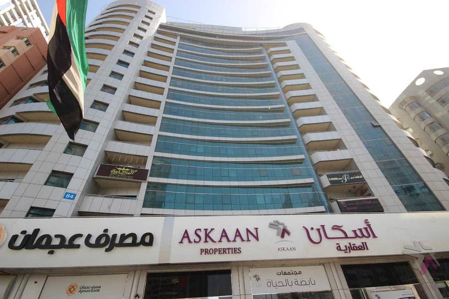 Beautiful and Spacious 2 Bedroom Hall Apartment in A&F TOWER Beside Ajman Bank