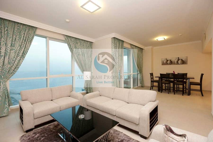 4 2 BR + Maid Room | Amazing Sea View | High Floor | Direct Beach Access | Well Maintained