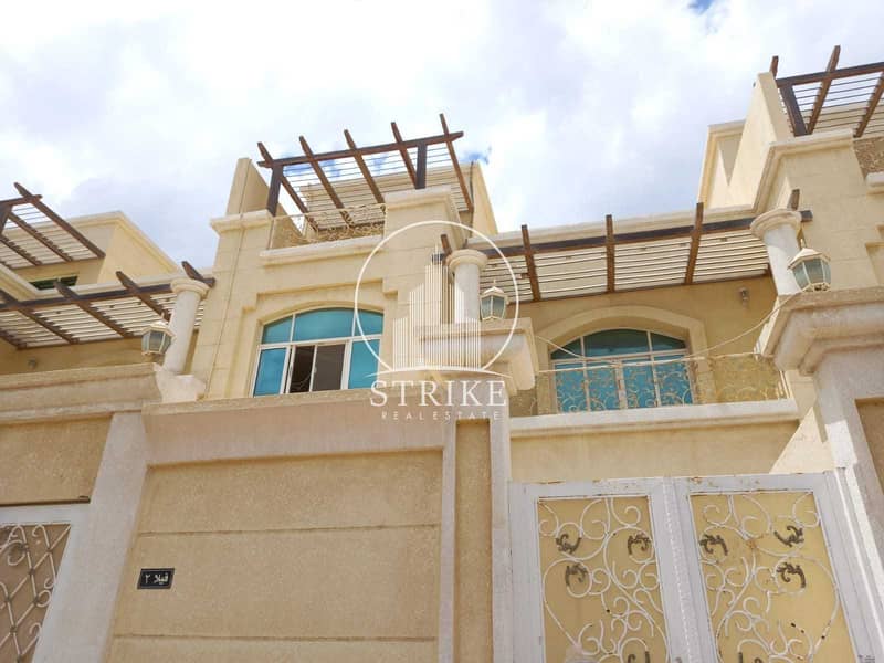 Villa with 5 master BR with a yard & available parking