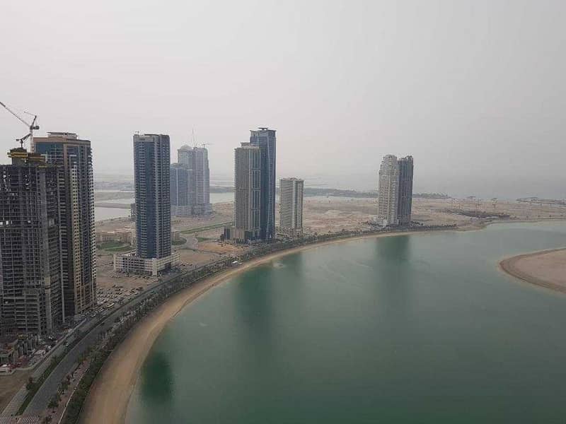 Sea view 2bhk in al mamzar sharjah rent 45k with parking 1month free
