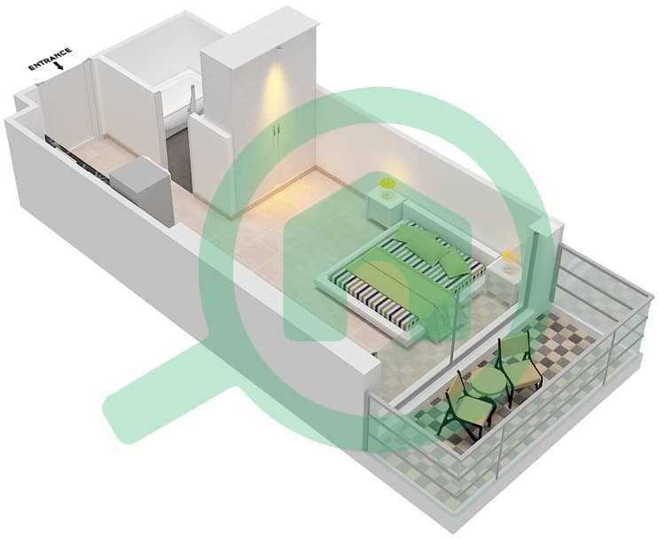 المخططات الطابقية لتصميم الوحدة 10  FLOOR 36-37 شقة استوديو - آيكون سيتي interactive3D