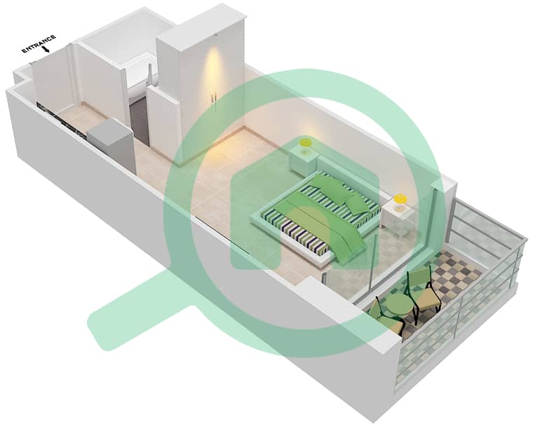 Айкон Сити - Апартамент Студия планировка Единица измерения 14  FLOOR 36-37 interactive3D