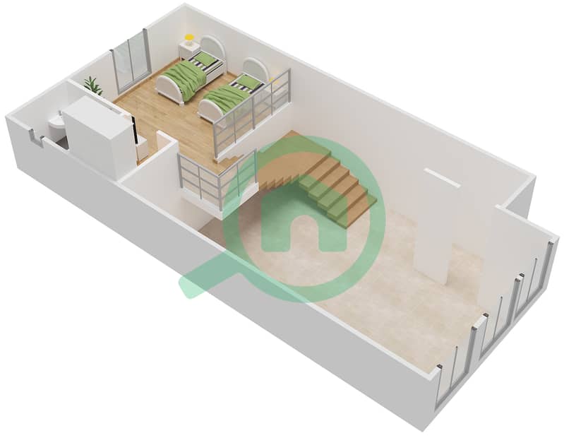 皇后住宅别墅区 - 3 卧室别墅类型A戶型图 First Floor interactive3D